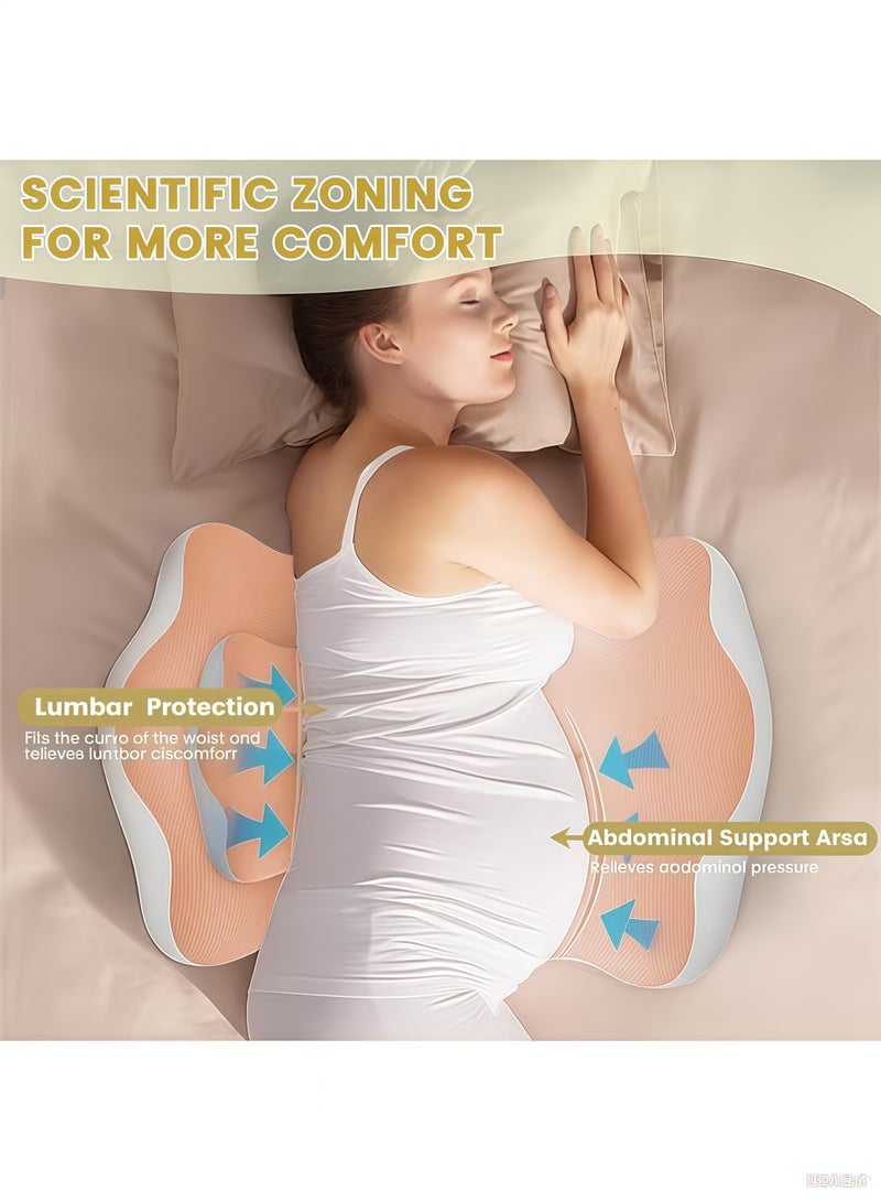 Pregnancy Pillow,Pregnancy Sleep Pillow,U Shaped  Maternity Pillow ,Pregnancy Body Pillow Waist Protector + Auxiliary Pillow Removable,Adjustable Supports The Back, Legs, Abdomen, And Buttocks Of Pregnant Women - Image 3
